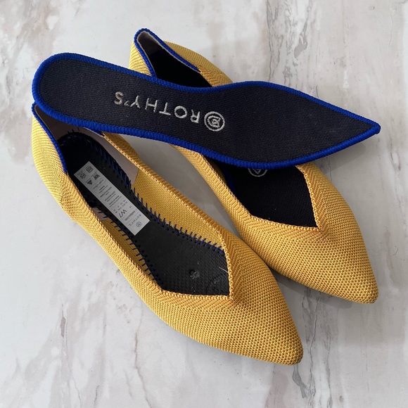 Rothy’s Yellow Marigold The Point Flats Size 7 - Picture 5 of 7